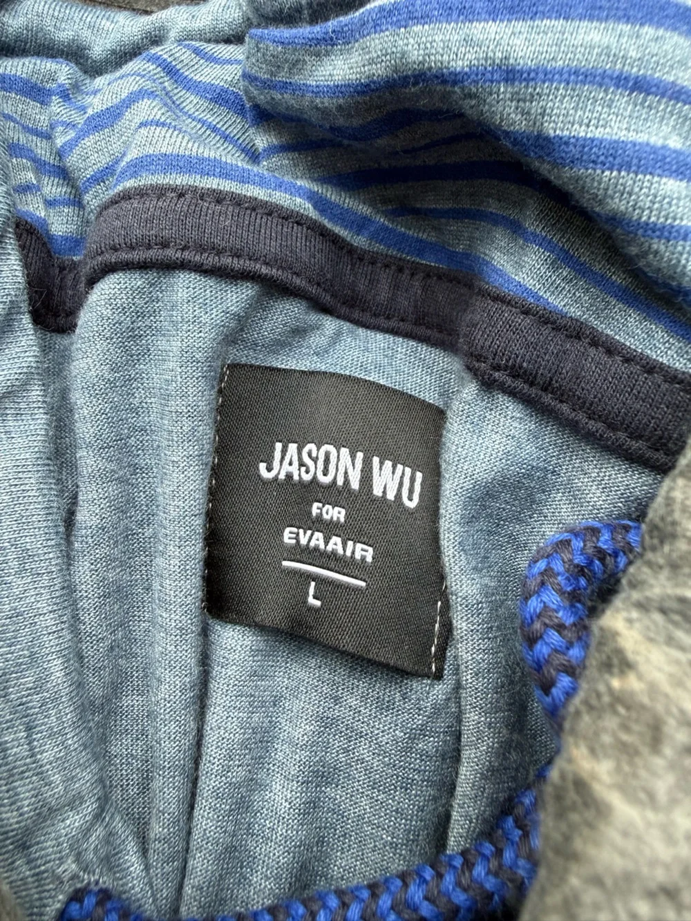 Jason Wu for EVA Air Pajama Set Mens Large Blue Long Sleeve Loungewear 2 Piece